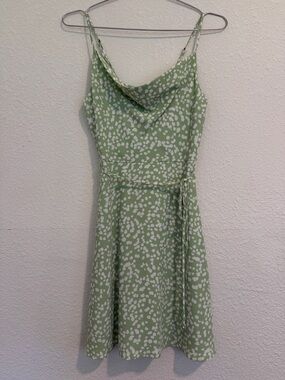 Socialite Green and White Dress